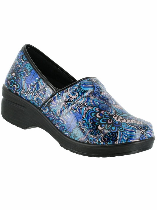 easy street Shoes - Easy Works By Easy Street Lyndee Slip-On slip resistant Paisley Women's Clog 8M